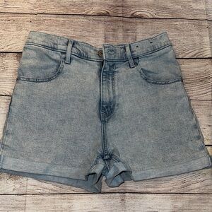 Express Light Blue High-Rise Denim Shorts